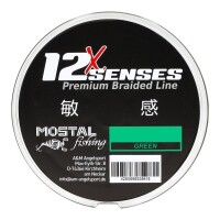 Mostal 12X Braid Senses Premium Braid 0,12mm 300m green 9kg 12-Fach geflochtene Schnur