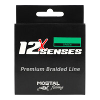 Mostal 12X Braid Senses Premium Braid 0,12mm 300m green 9kg 12-Fach geflochtene Schnur