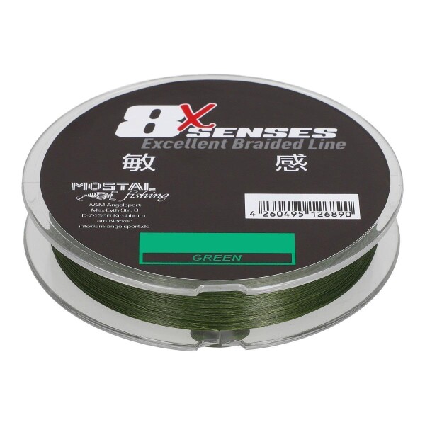 Mostal 8x Senses 150m Green 0,17mm / 11,9kg Geflochtene Schnur